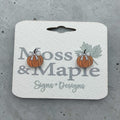 Pumpkin with Bow Acrylic Stud Earrings