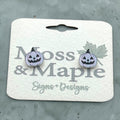 Purple Jack-O-Lantern Pumpkin Acrylic Stud Earrings